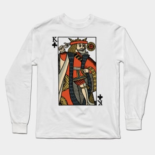 Original Standard Character of Playing Card King of Clubs Long Sleeve T-Shirt